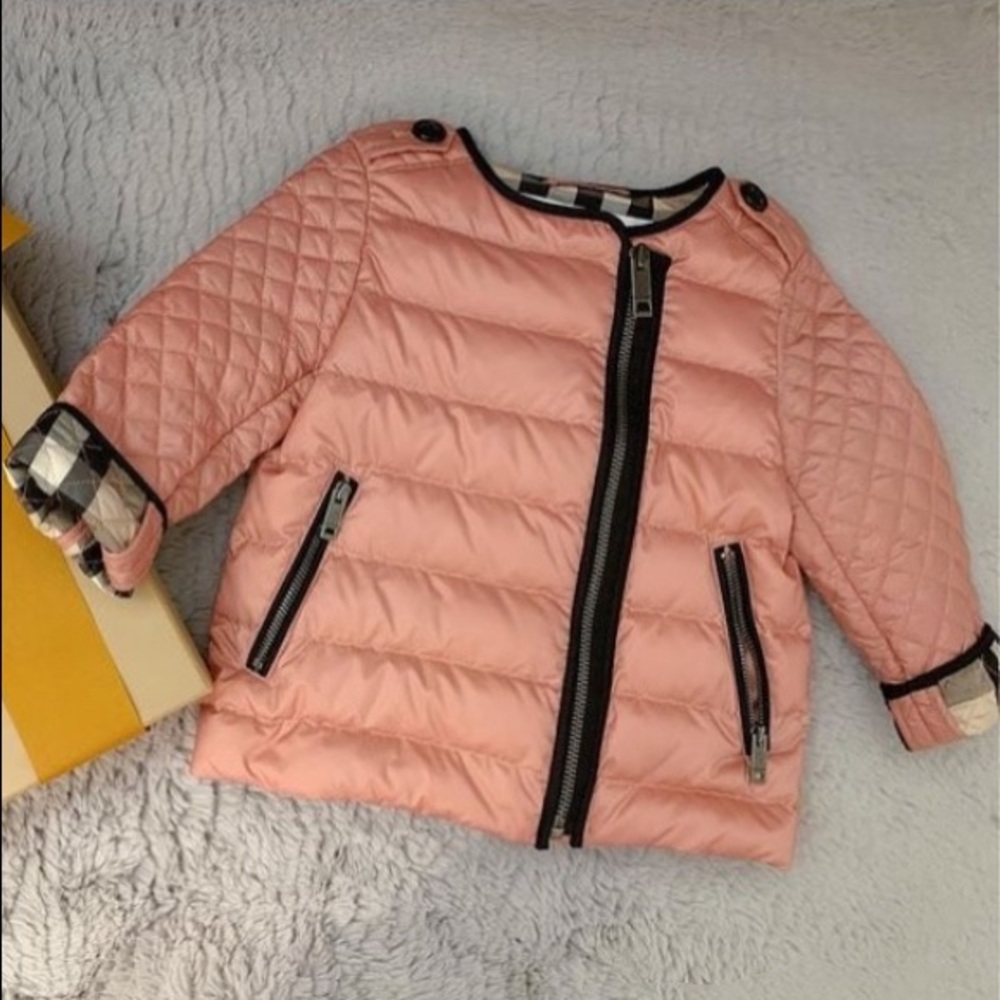 Burberry Pink Quilted Kids Puffer Jacket